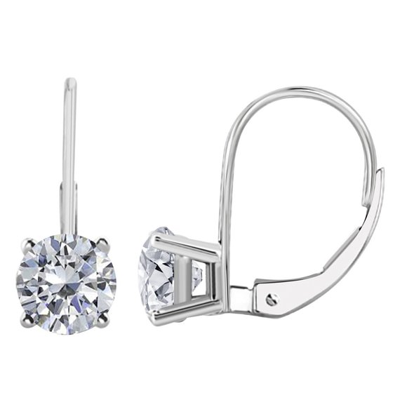 0.30 Cttw Leverback Dangle Natural Diamond Earring - Picture 5 of 12